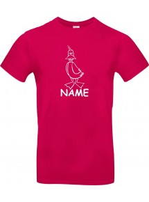 Kinder-Shirt lustige Tiere mit Wunschnamen Einhornente, Einhorn, Ente, pink, 104