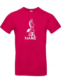 Kinder-Shirt lustige Tiere mit Wunschnamen Einhornzebra, Einhorn, Zebra, pink, 104