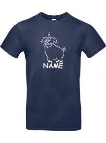 Kinder-Shirt lustige Tiere mit Wunschnamen Einhornschwein, Einhorn, Schwein, Ferkel