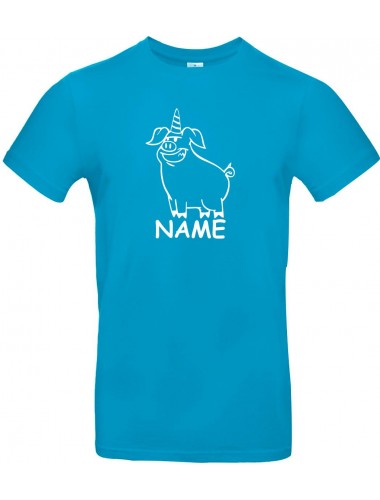 Kinder-Shirt lustige Tiere mit Wunschnamen Einhornschwein, Einhorn, Schwein, Ferkel, atoll, 104