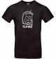 Kinder-Shirt lustige Tiere mit Wunschnamen Einhornigel, Einhorn, Igel, schwarz, 104