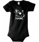 Baby Body lustige Tiere mit Wunschnamen Einhornkuh, Einhorn, Kuh , schwarz, 12-18 Monate