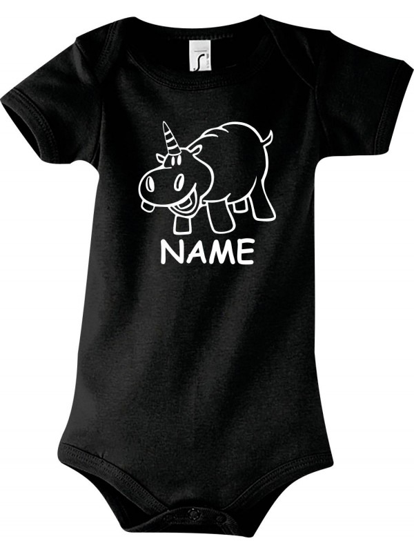 Kinder T-Shirt lustige Tiere mit Wunschnamen Einhornnilpferd Nilpferd Einhorn 