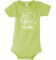 Baby Body lustige Tiere mit Wunschnamen Einhornnilpferd, Einhorn, Nilpferd, gruen, 12-18 Monate
