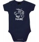 Baby Body lustige Tiere mit Wunschnamen Einhornziege, Einhorn, Ziege, blau, 12-18 Monate