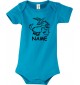 Baby Body lustige Tiere mit Wunschnamen Einhornziege, Einhorn, Ziege, hellblau, 12-18 Monate