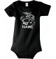 Baby Body lustige Tiere mit Wunschnamen Einhornziege, Einhorn, Ziege, schwarz, 12-18 Monate