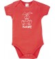 Baby Body lustige Tiere mit Wunschnamen Einhornhase, Einhorn, Hase, rot, 12-18 Monate