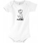Baby Body lustige Tiere mit Wunschnamen Einhornhund, Einhorn, Hund, weiss, 12-18 Monate