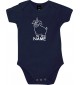 Baby Body lustige Tiere mit Wunschnamen Einhornschwein, Einhorn, Schwein, Ferkel, blau, 12-18 Monate