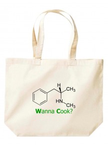 Wanna Cook® große Einkaufstasche, Shopper Wanna Cook Srukturformel, Farbe natur