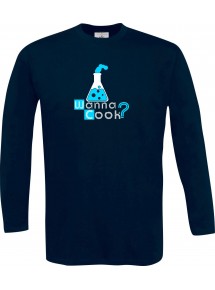 Wanna Cook® Longshirt Wanna Cook Reagenzglas Test Tube, blau, L