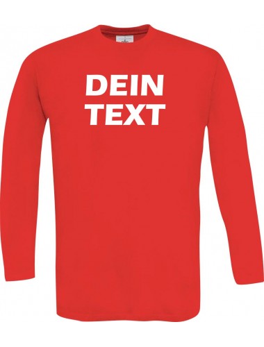Longshirt mit deinem Wunschtext versehen, rot, L