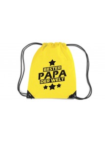 Premium Gymsac bester Papa der Welt, yellow