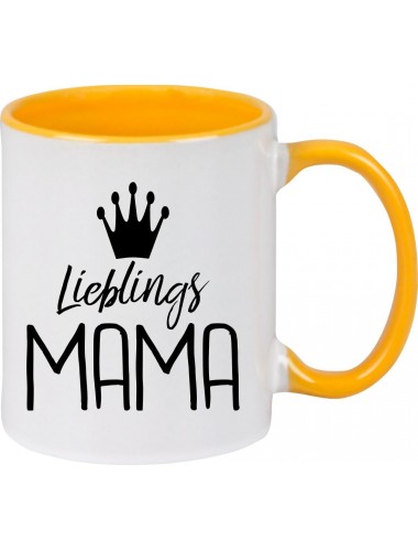 Kaffeepott Lieblings Mama , gelb
