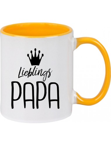 Kaffeepott Lieblings Papa , gelb