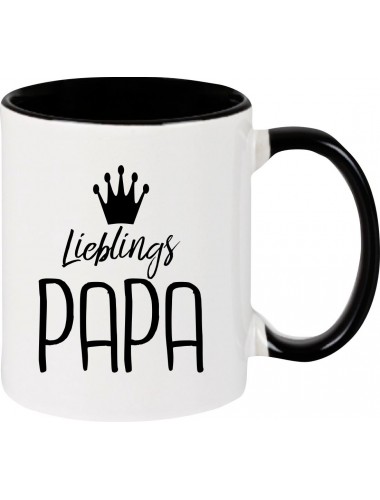 Kaffeepott Lieblings Papa , schwarz