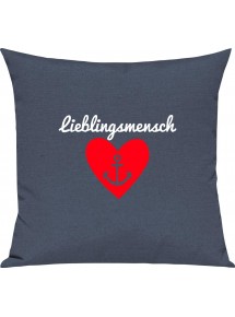 Sofa Kissen Geschenkidee für Partner Lieblingsmensch, Farbe blau