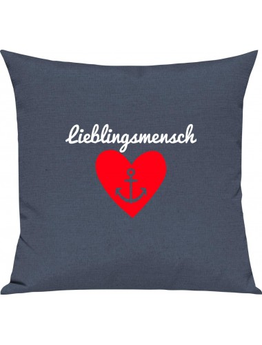 Sofa Kissen Geschenkidee für Partner Lieblingsmensch, Farbe blau