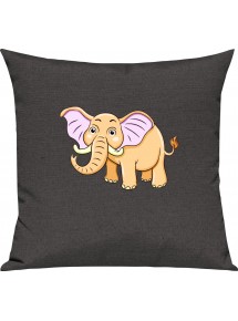 Kinder Kissen, Elefant Elephant Tiere Tier Natur, Kuschelkissen Couch Deko,