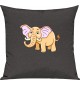 Kinder Kissen, Elefant Elephant Tiere Tier Natur, Kuschelkissen Couch Deko,