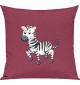 Kinder Kissen, Zebra Tiere Tier Natur, Kuschelkissen Couch Deko, Farbe pink