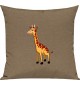 Kinder Kissen, Giraffe Tiere Tier Natur, Kuschelkissen Couch Deko, Farbe hellbraun