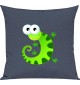 Kinder Kissen, Gecko Leguan Eidechse Tiere Tier Natur, Kuschelkissen Couch Deko, Farbe blau