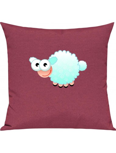 Kinder Kissen, Schaf Schäfchen Sheep Tiere Tier Natur, Kuschelkissen Couch Deko, Farbe pink