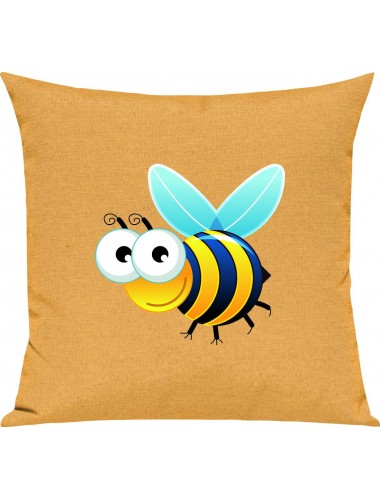 Kinder Kissen, Biene Wespe Bee Tiere Tier Natur, Kuschelkissen Couch Deko, Farbe gelb