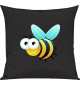 Kinder Kissen, Biene Wespe Bee Tiere Tier Natur, Kuschelkissen Couch Deko, Farbe schwarz