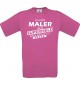 Männer-Shirt Ich bin Maler, weil Superheld kein Beruf ist, pink, Größe L