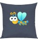 Kinder Kissen, Libelle Insekt Tiere Tier Natur, Kuschelkissen Couch Deko, Farbe blau