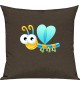 Kinder Kissen, Libelle Insekt Tiere Tier Natur, Kuschelkissen Couch Deko, Farbe braun