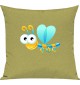 Kinder Kissen, Libelle Insekt Tiere Tier Natur, Kuschelkissen Couch Deko, Farbe hellgruen