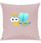 Kinder Kissen, Libelle Insekt Tiere Tier Natur, Kuschelkissen Couch Deko, Farbe rosa