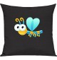 Kinder Kissen, Libelle Insekt Tiere Tier Natur, Kuschelkissen Couch Deko, Farbe schwarz