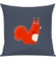 Kinder Kissen, Fuchs Fox Tiere Tier Natur, Kuschelkissen Couch Deko, Farbe blau