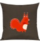Kinder Kissen, Fuchs Fox Tiere Tier Natur, Kuschelkissen Couch Deko, Farbe braun
