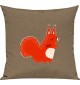 Kinder Kissen, Fuchs Fox Tiere Tier Natur, Kuschelkissen Couch Deko, Farbe hellbraun