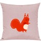 Kinder Kissen, Fuchs Fox Tiere Tier Natur, Kuschelkissen Couch Deko, Farbe rosa