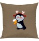 Kinder Kissen, Pinguin Penguin Weihnachten Christmas Winter Schnee Tiere Tier Natur, Kuschelkissen Couch Deko,