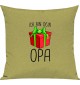 Kinder Kissen, Ich bin dein Geschenk Opa Weihnachten Geburtstag, Kuschelkissen Couch Deko, Farbe hellgruen