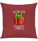 Kinder Kissen, Ich bin dein Geschenk Tante Weihnachten Geburtstag, Kuschelkissen Couch Deko, Farbe rot