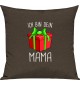 Kinder Kissen, Ich bin dein Geschenk Mama Weihnachten Geburtstag, Kuschelkissen Couch Deko, Farbe braun