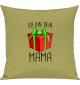 Kinder Kissen, Ich bin dein Geschenk Mama Weihnachten Geburtstag, Kuschelkissen Couch Deko, Farbe hellgruen