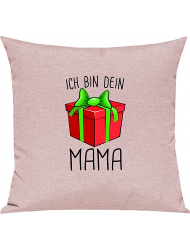 Kinder Kissen, Ich bin dein Geschenk Mama Weihnachten Geburtstag, Kuschelkissen Couch Deko, Farbe rosa