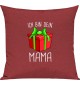 Kinder Kissen, Ich bin dein Geschenk Mama Weihnachten Geburtstag, Kuschelkissen Couch Deko, Farbe rot