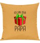 Kinder Kissen, Ich bin dein Geschenk Papa Weihnachten Geburtstag, Kuschelkissen Couch Deko, Farbe gelb