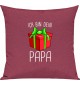 Kinder Kissen, Ich bin dein Geschenk Papa Weihnachten Geburtstag, Kuschelkissen Couch Deko, Farbe pink